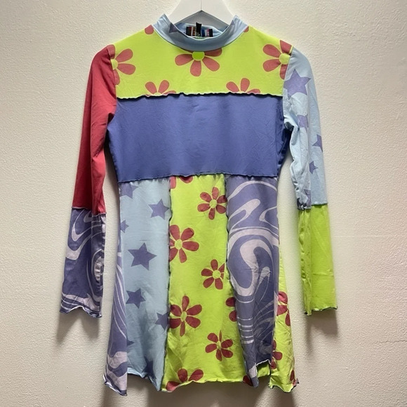 dELiA*s by Dolls Kill Season's Greetings Patchwork Mini Dress - Picture 2 of 4